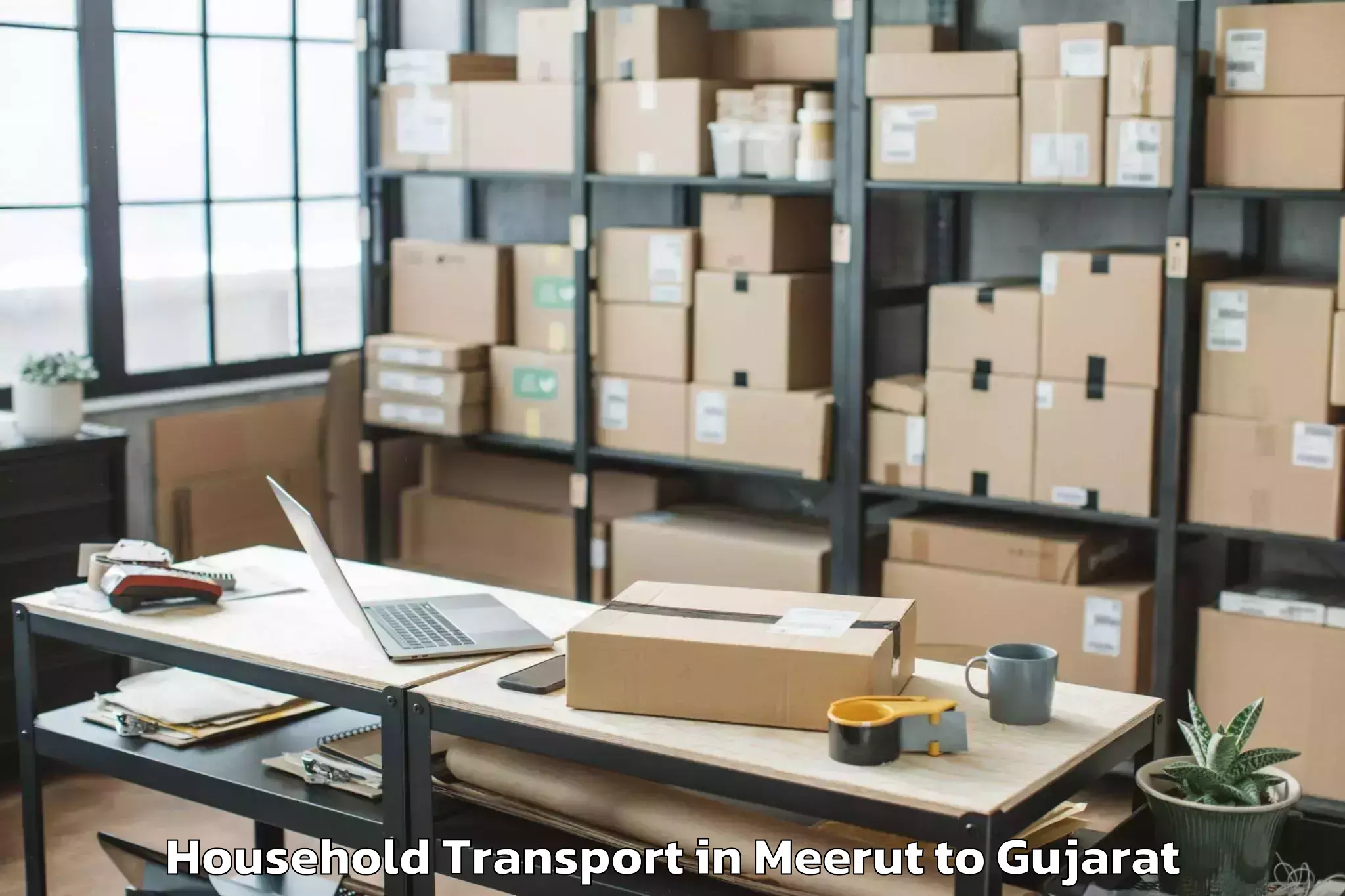 Easy Meerut to Porbandar Household Transport Booking